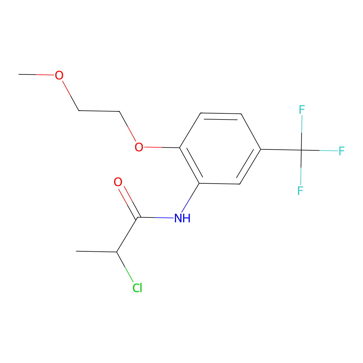 2-chloro-N-[2-(2-methoxyethoxy)-5-(trifluoromethyl)phenyl]propanamide molecular structure, CAS 1155012-50-2