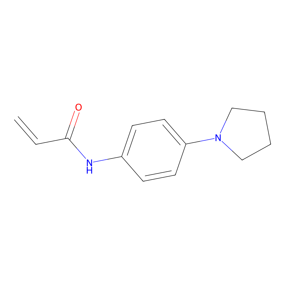 N-[4-(pyrrolidin-1-yl)phenyl]prop-2-enamide molecular structure, CAS 1155013-80-1