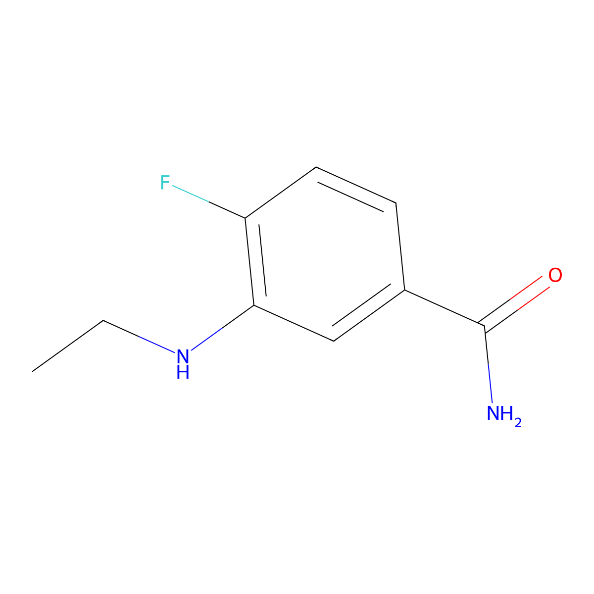 3-(Ethylamino)-4-fluorobenzamide molecular structure, CAS 1155014-90-6