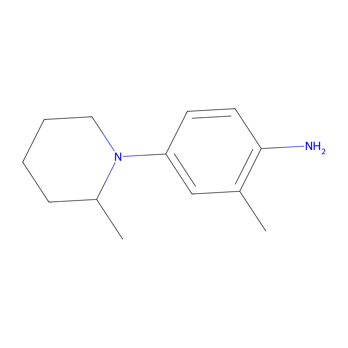 2-Methyl-4-(2-methylpiperidin-1-yl)aniline molecular structure, CAS 1155017-00-7