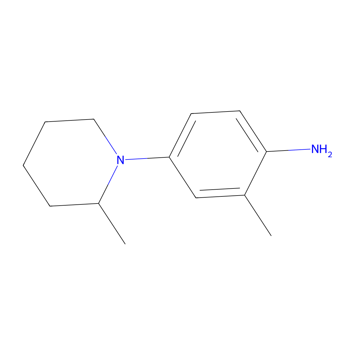 2-Methyl-4-(2-methylpiperidin-1-yl)aniline molecular structure, CAS 1155017-00-7