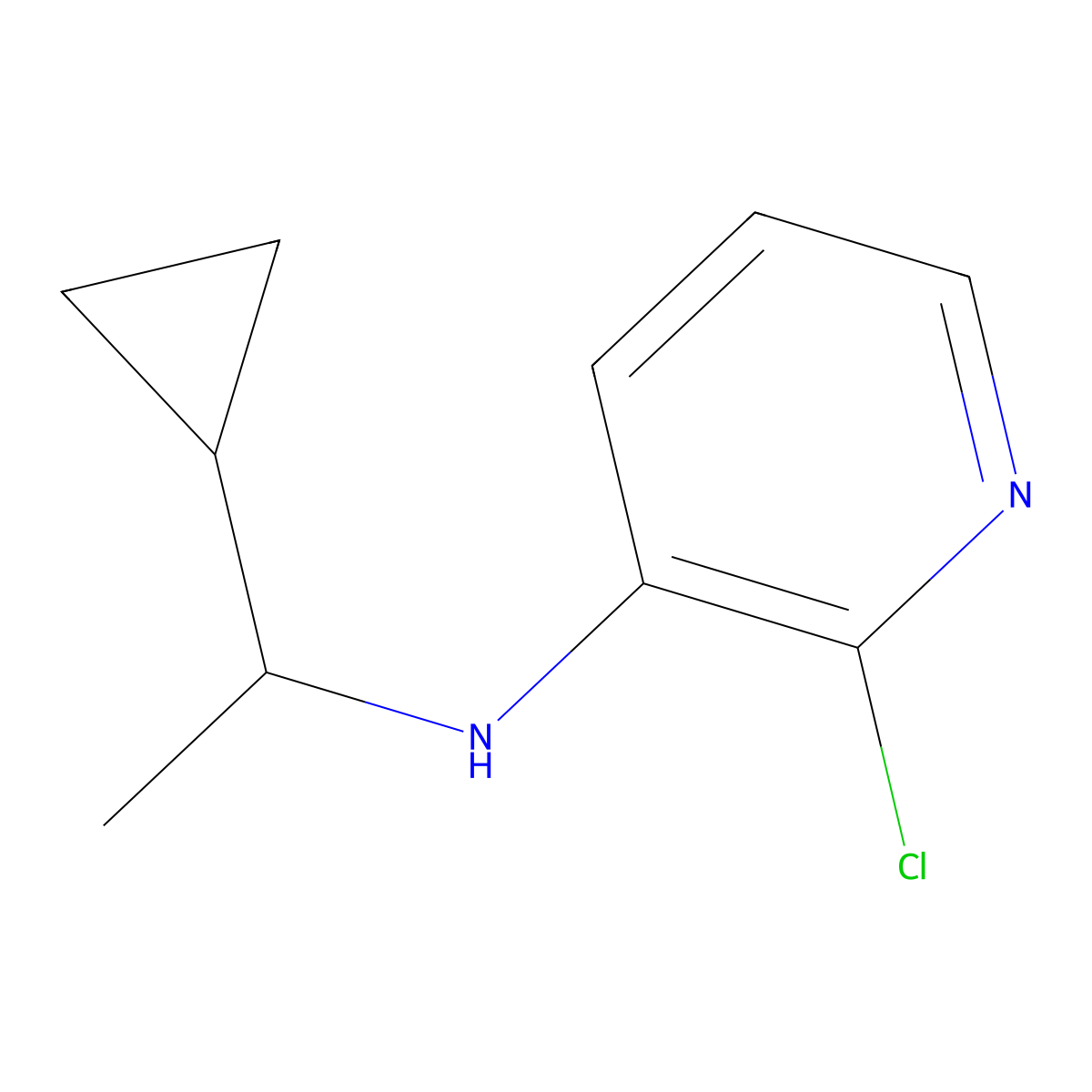 2-chloro-N-(1-cyclopropylethyl)pyridin-3-amine molecular structure, CAS 1155019-81-0
