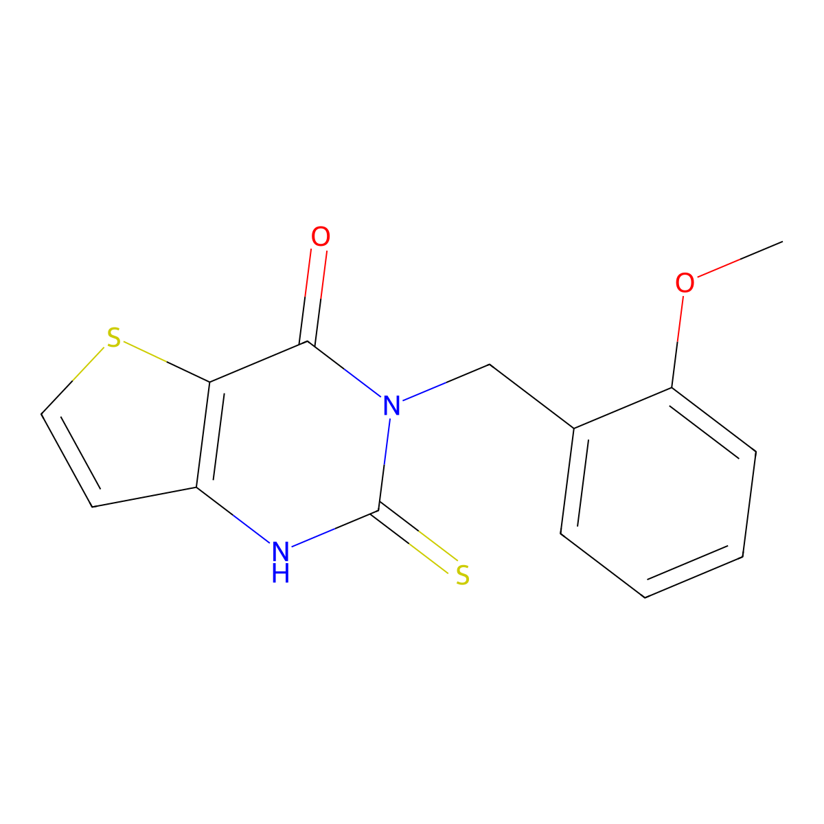 3-(2-methoxybenzyl)-2-thioxo-2,3-dihydrothieno[3,2-d]pyrimidin-4(1H)-one molecular structure, CAS 1155033-89-8