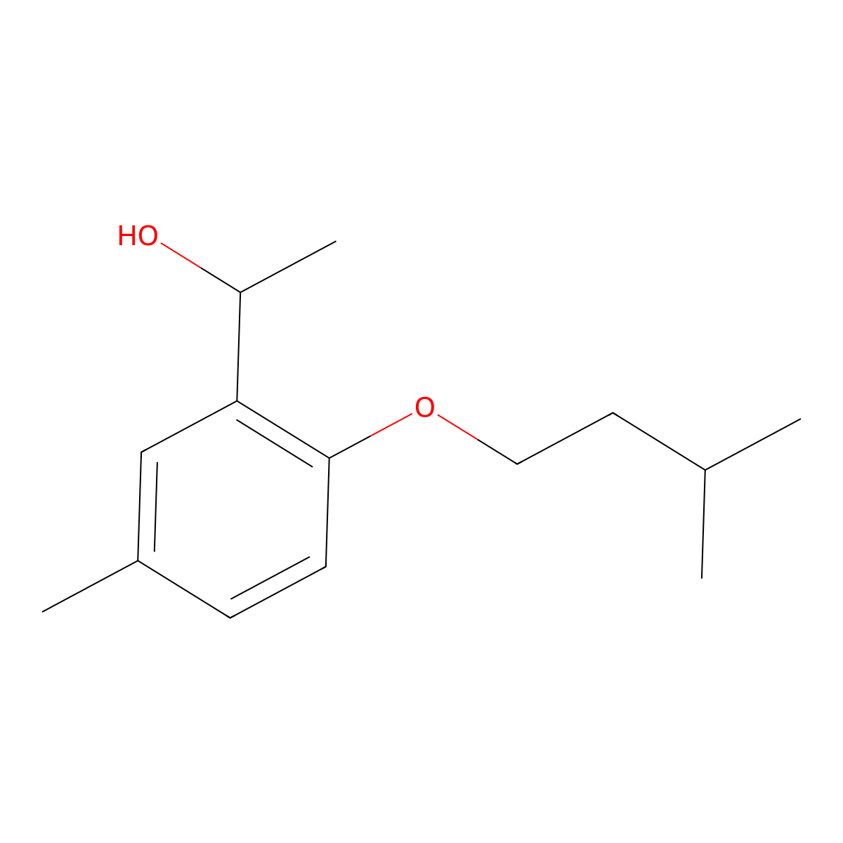 1-(2-(Isopentyloxy)-5-methylphenyl)ethanol molecular structure, CAS 1155038-92-8