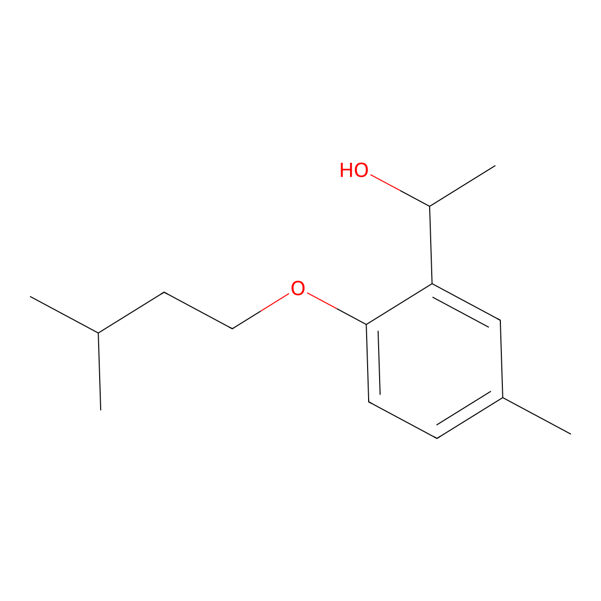 1-(2-(Isopentyloxy)-5-methylphenyl)ethanol molecular structure, CAS 1155038-92-8