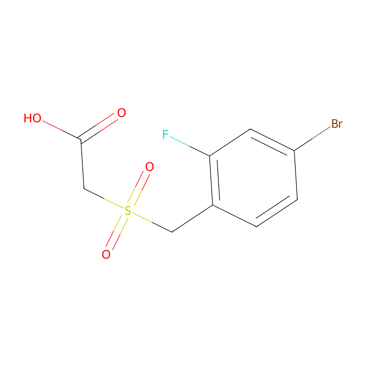 2-[(4-Bromo-2-fluorophenyl)methanesulfonyl]acetic acid molecular structure, CAS 1155042-19-5