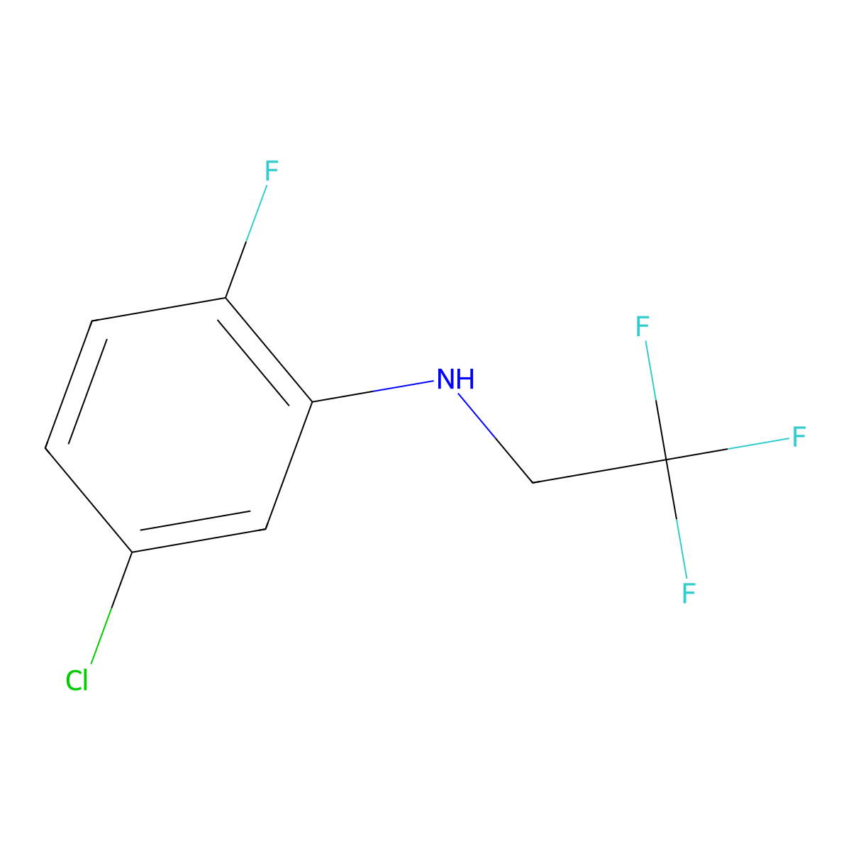 5-chloro-2-fluoro-N-(2,2,2-trifluoroethyl)aniline molecular structure, CAS 1155044-05-5