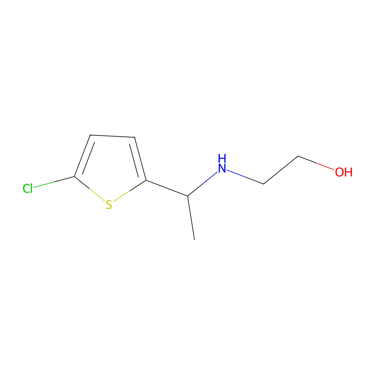 2-{[1-(5-Chlorothiophen-2-yl)ethyl]amino}ethan-1-ol molecular structure, CAS 1155046-67-5
