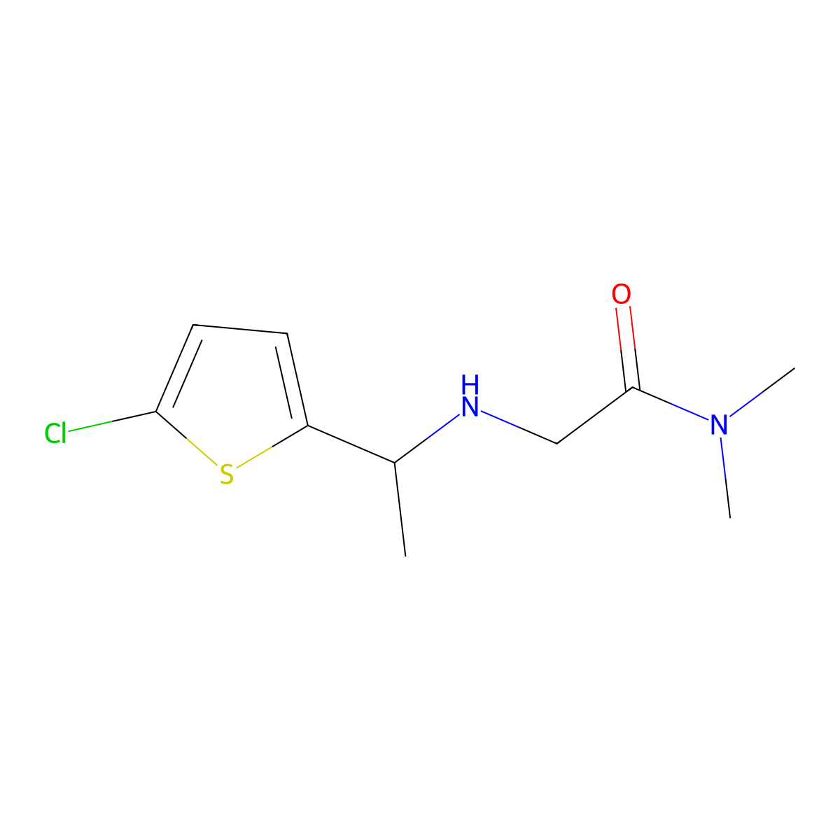 2-{[1-(5-chlorothiophen-2-yl)ethyl]amino}-N,N-dimethylacetamide molecular structure, CAS 1155046-97-1