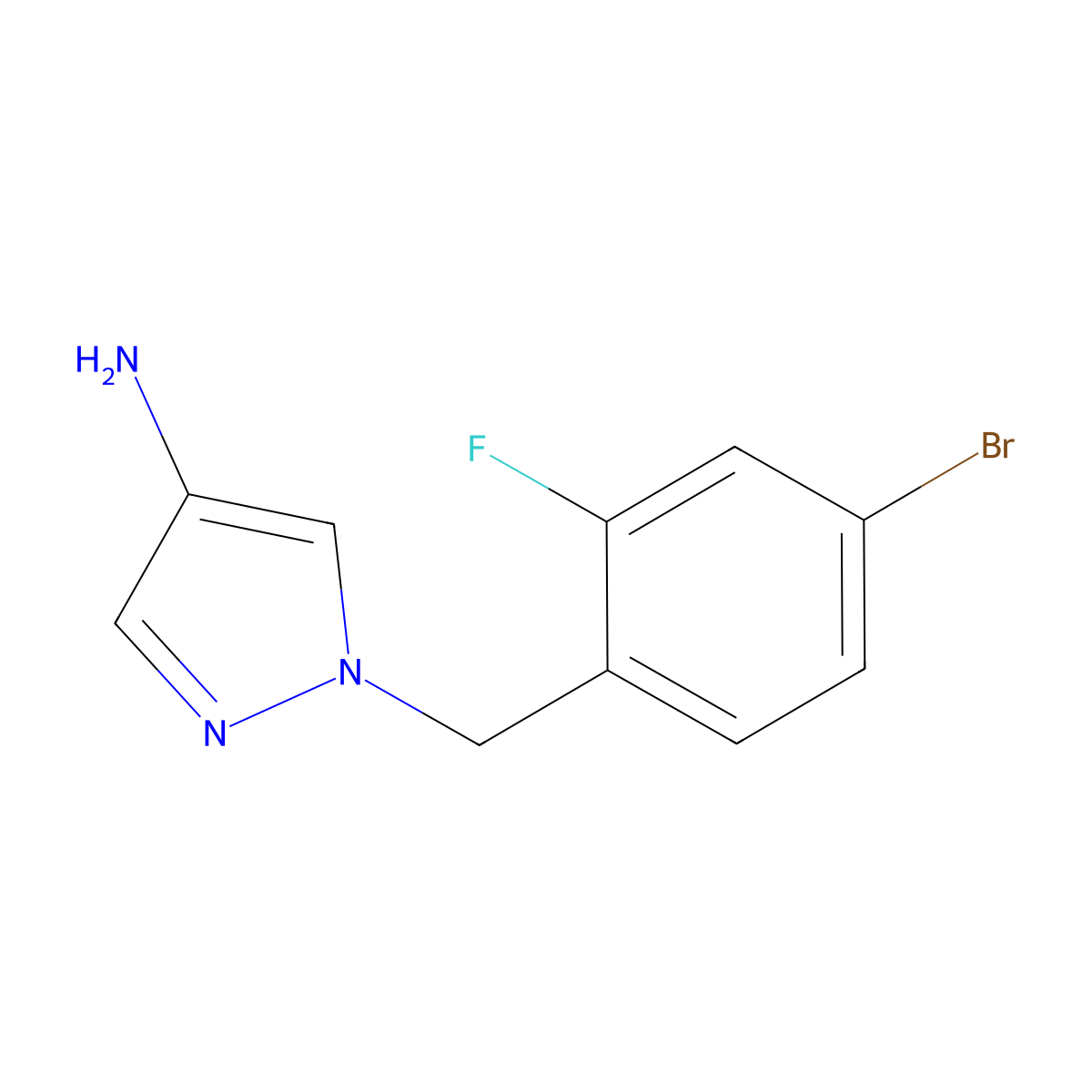 1-(4-Bromo-2-fluorobenzyl)-1h-pyrazol-4-amine molecular structure, CAS 1155047-77-0