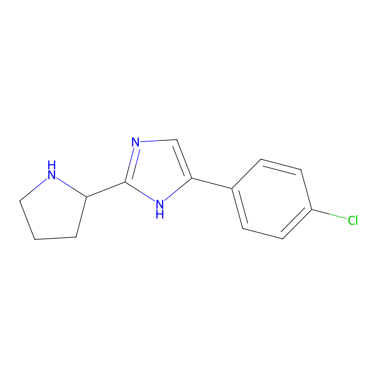 4-(4-Chlorophenyl)-2-(pyrrolidin-2-yl)-1H-imidazole molecular structure, CAS 1155049-93-6