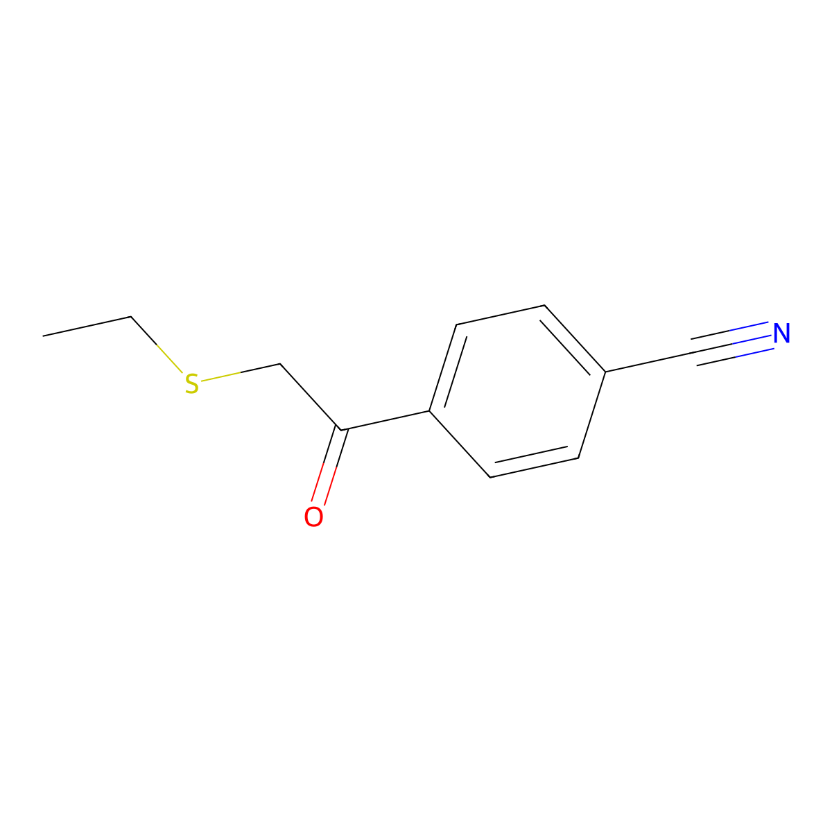 4-[2-(Ethylthio)acetyl]benzonitrile molecular structure, CAS 115505-06-1