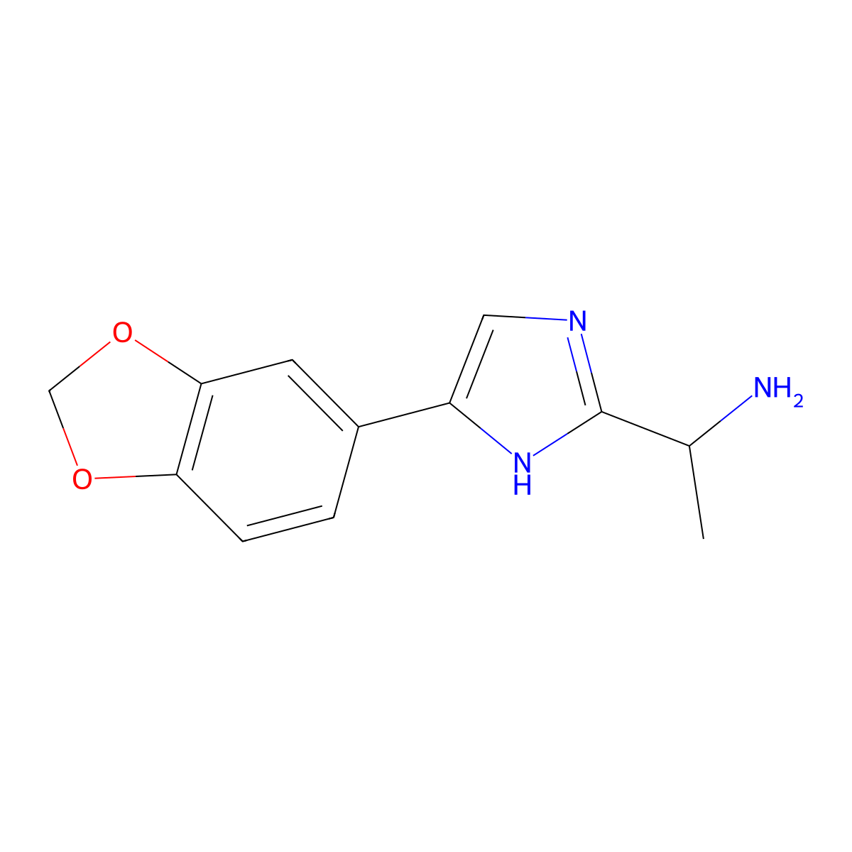 1-[4-(1,3-dioxaindan-5-yl)-1H-imidazol-2-yl]ethan-1-amine molecular structure, CAS 1155053-08-9