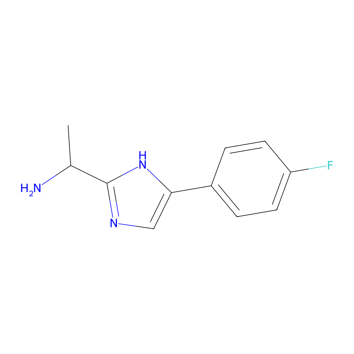 1-(5-(4-Fluorophenyl)-1H-imidazol-2-yl)ethan-1-amine molecular structure, CAS 1155053-63-6