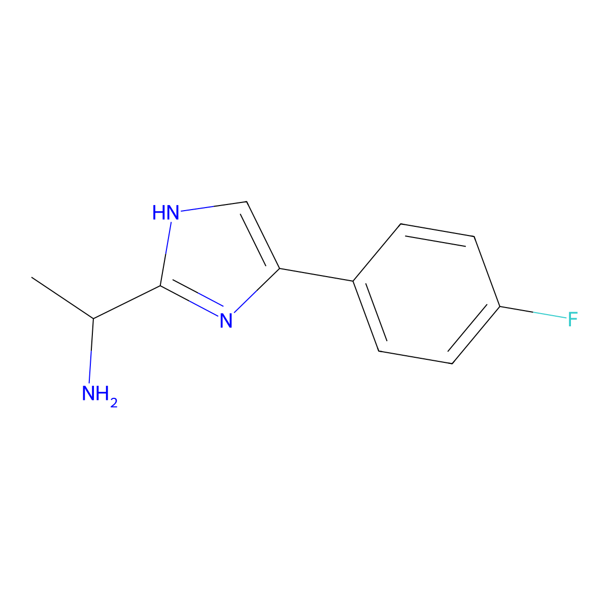 1-(5-(4-Fluorophenyl)-1H-imidazol-2-yl)ethan-1-amine molecular structure, CAS 1155053-63-6