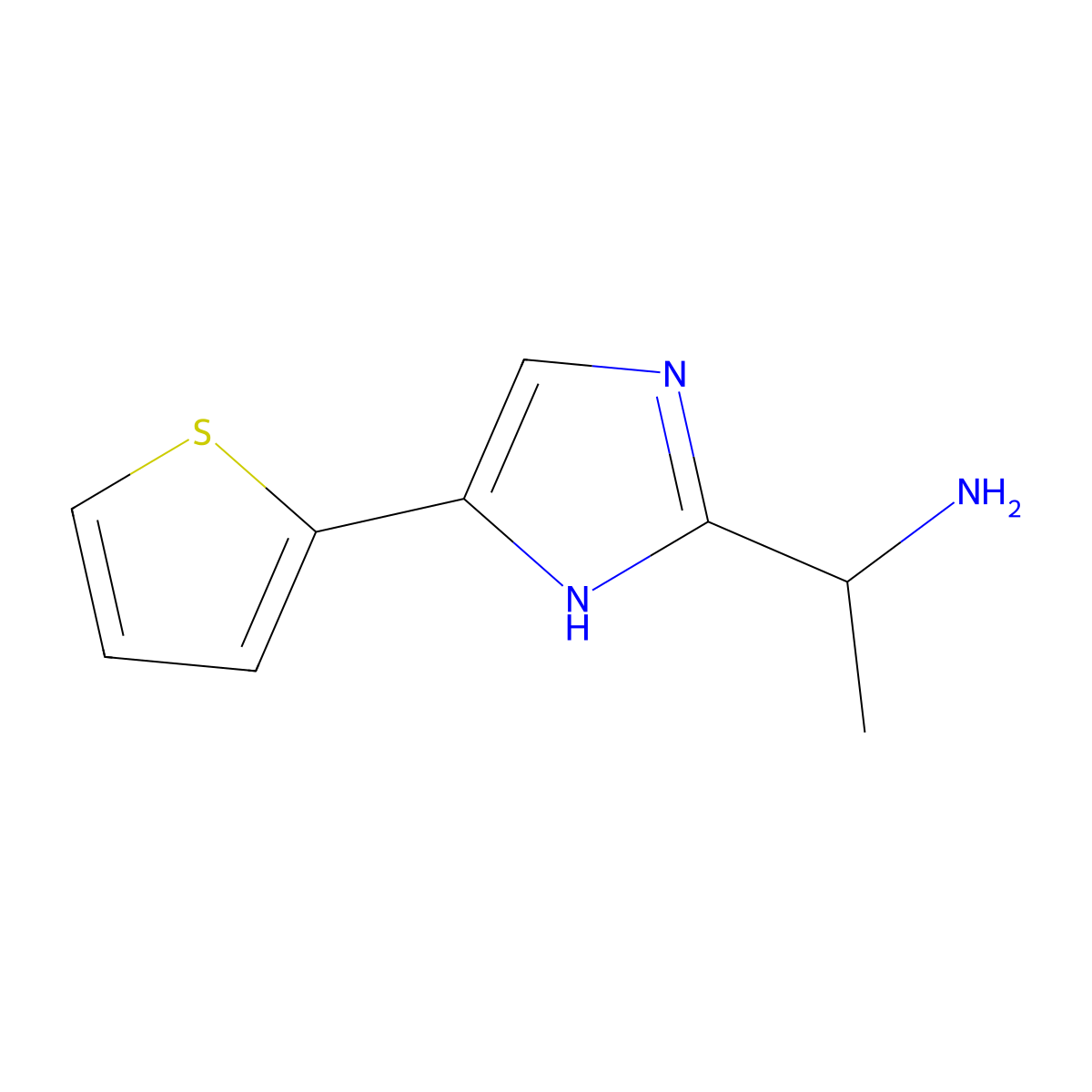 1-(5-(Thiophen-2-yl)-1h-imidazol-2-yl)ethan-1-amine molecular structure, CAS 1155053-93-2