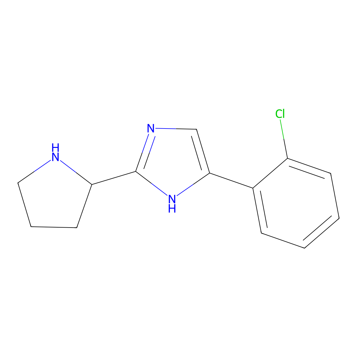 4-(2-Chlorophenyl)-2-(pyrrolidin-2-yl)-1H-imidazole molecular structure, CAS 1155056-47-5