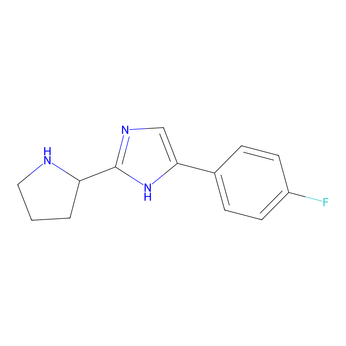 4-(4-fluorophenyl)-2-(pyrrolidin-2-yl)-1H-imidazole molecular structure, CAS 1155056-60-2
