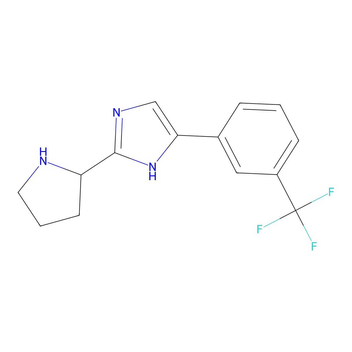 2-(Pyrrolidin-2-yl)-4-[3-(trifluoromethyl)phenyl]-1H-imidazole molecular structure, CAS 1155056-99-7