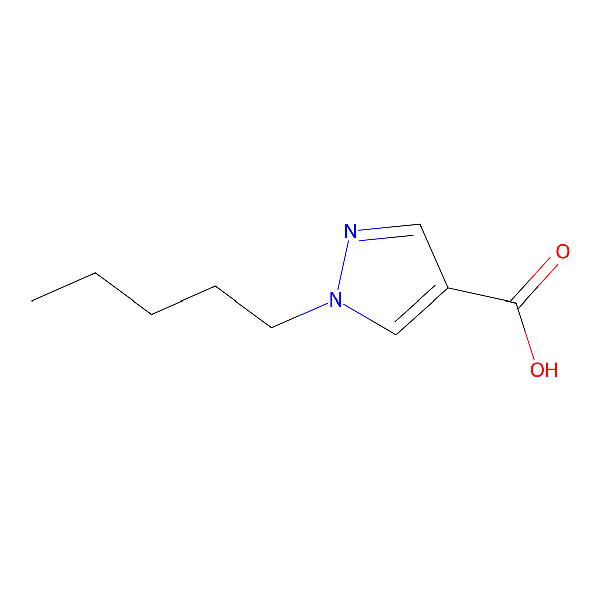 1-Pentyl-1H-pyrazole-4-carboxylic acid molecular structure, CAS 1155064-52-0