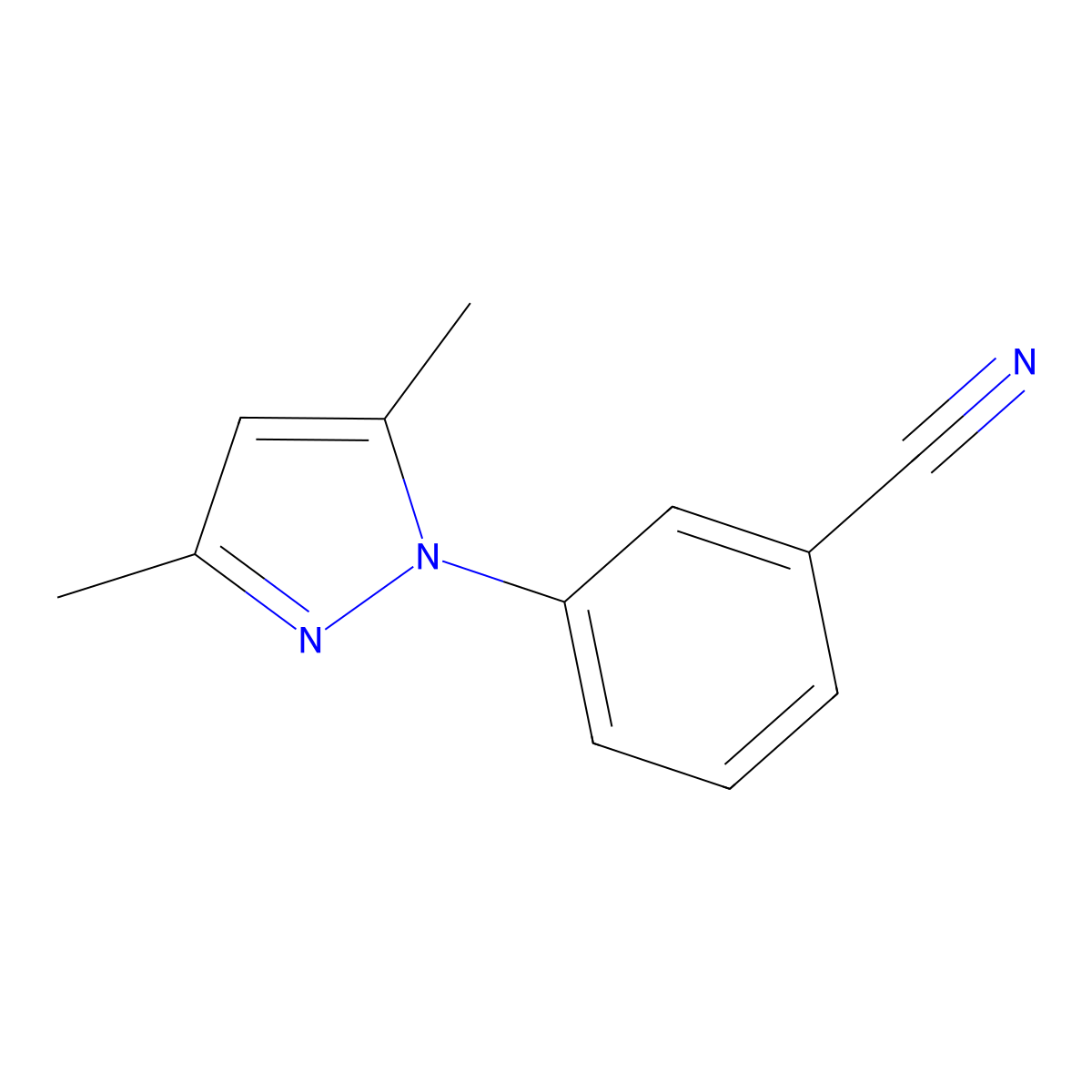 3-(3,5-Dimethylpyrazol-1-yl)benzonitrile molecular structure, CAS 1155066-35-5