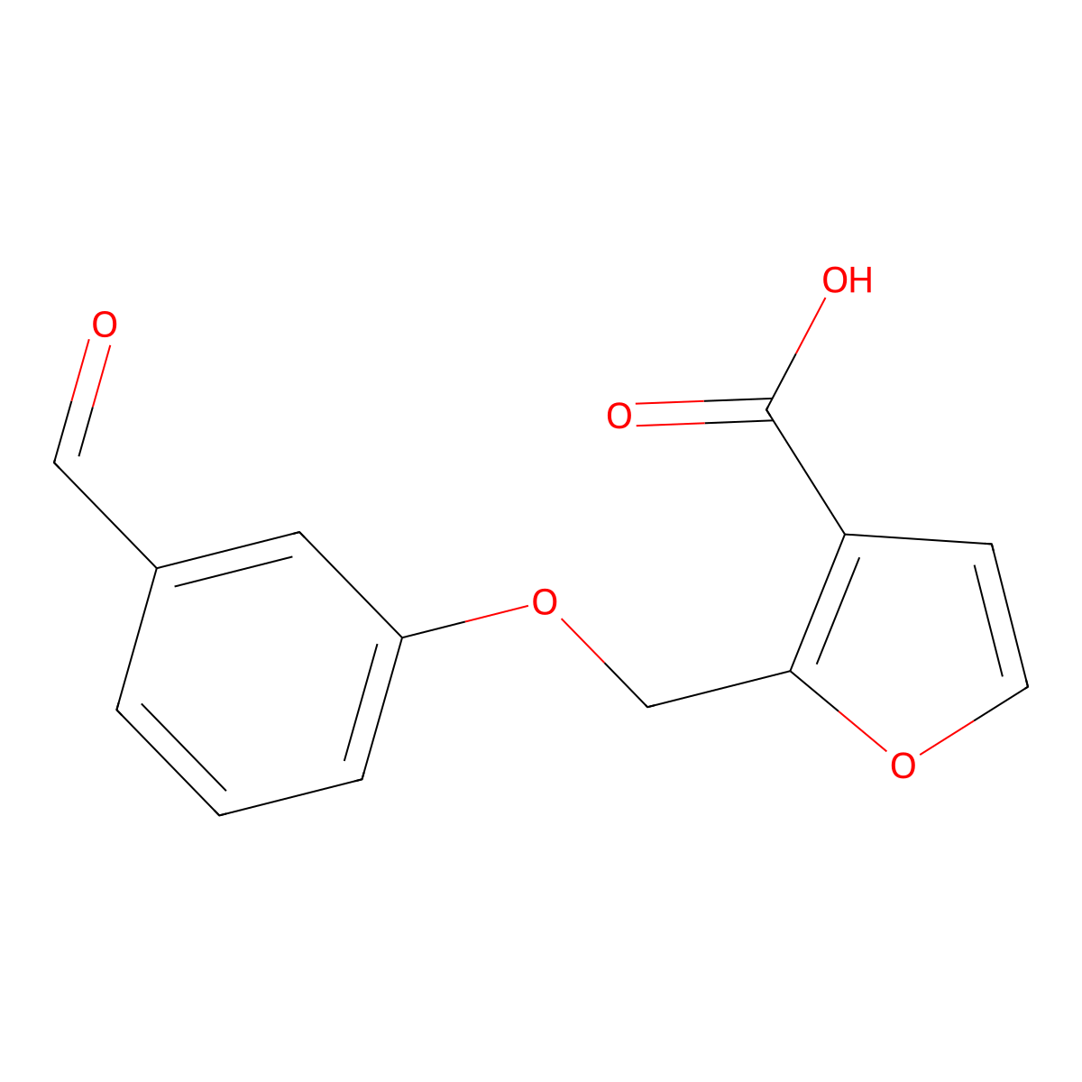 2-[(3-Formylphenoxy)methyl]furan-3-carboxylic acid molecular structure, CAS 1155071-75-2