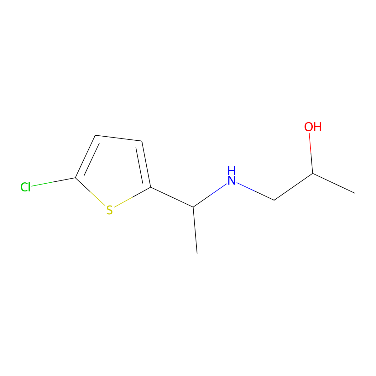1-{[1-(5-Chlorothiophen-2-yl)ethyl]amino}propan-2-ol molecular structure, CAS 1155072-76-6