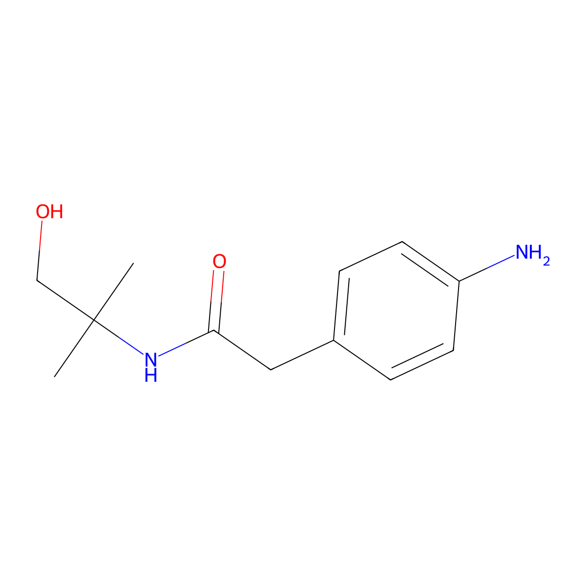 2-(4-aminophenyl)-N-(2-hydroxy-1,1-dimethylethyl)acetamide molecular structure, CAS 1155074-38-6