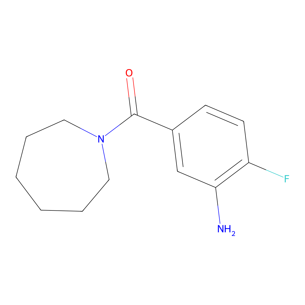(3-Amino-4-fluorophenyl)(azepan-1-yl)methanone molecular structure, CAS 1155076-75-7