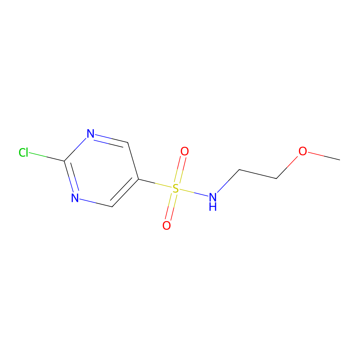 2-chloro-N-(2-methoxyethyl)pyrimidine-5-sulfonamide molecular structure, CAS 1155078-85-5