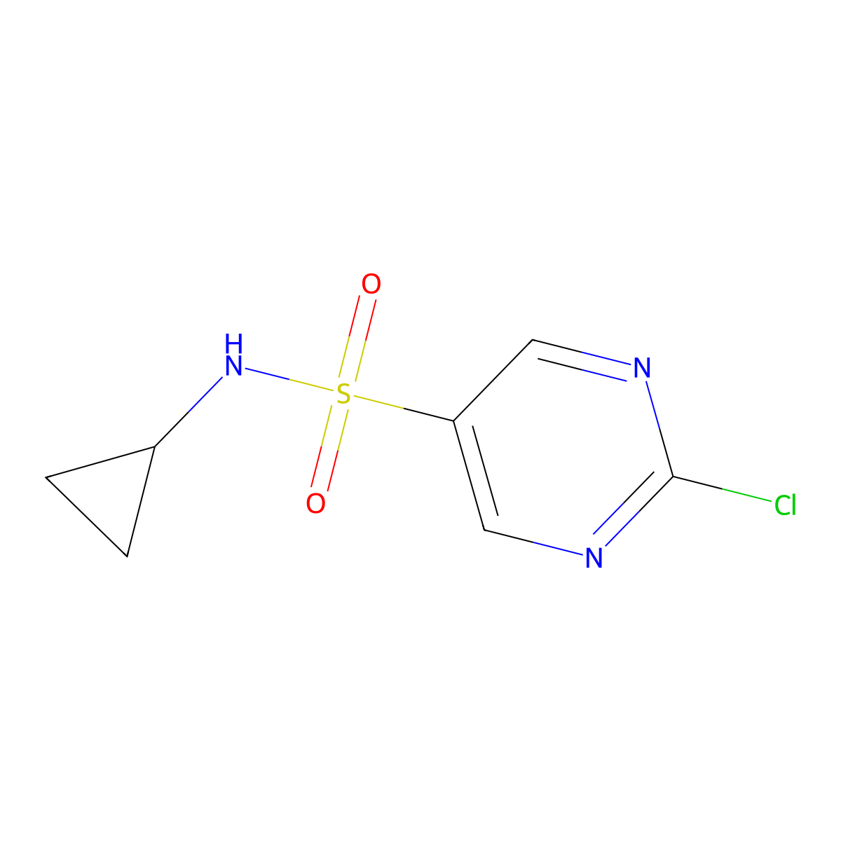 2-chloro-N-cyclopropylpyrimidine-5-sulfonamide molecular structure, CAS 1155078-93-5