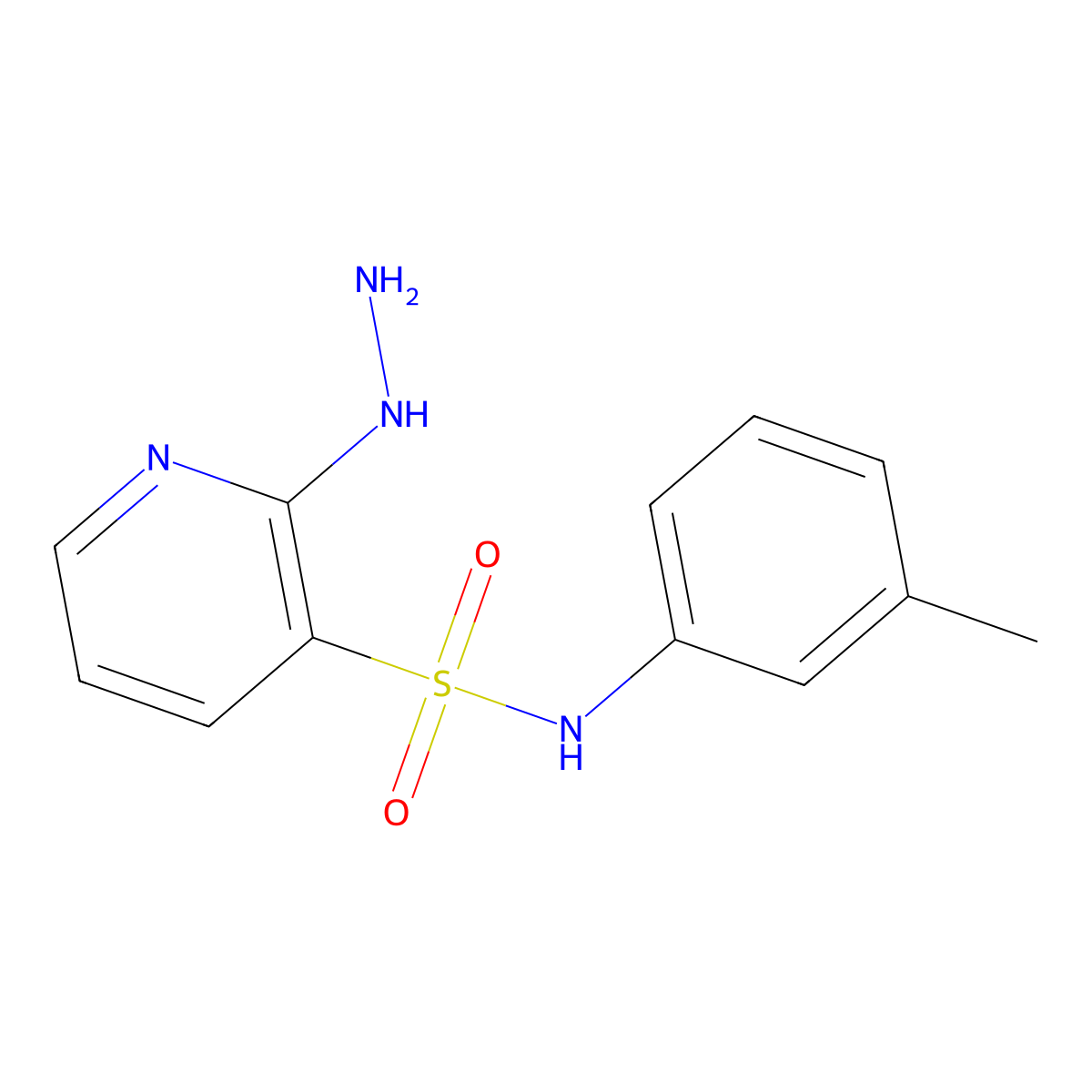 2-hydrazino-N-(3-methylphenyl)pyridine-3-sulfonamide molecular structure, CAS 1155079-36-9