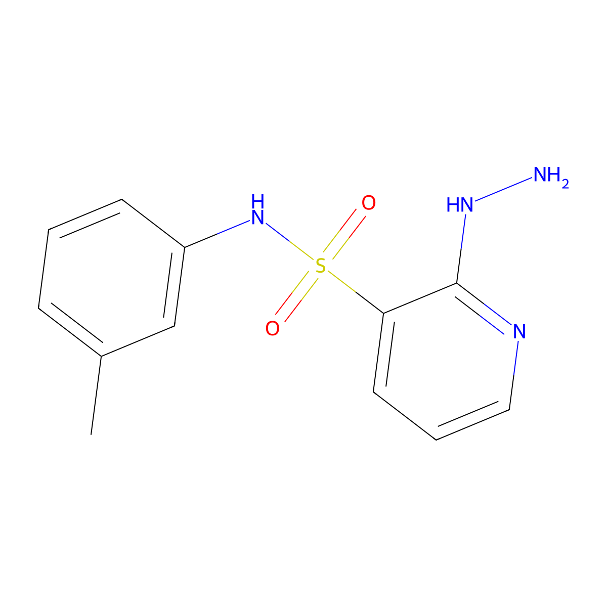 2-hydrazino-N-(3-methylphenyl)pyridine-3-sulfonamide molecular structure, CAS 1155079-36-9