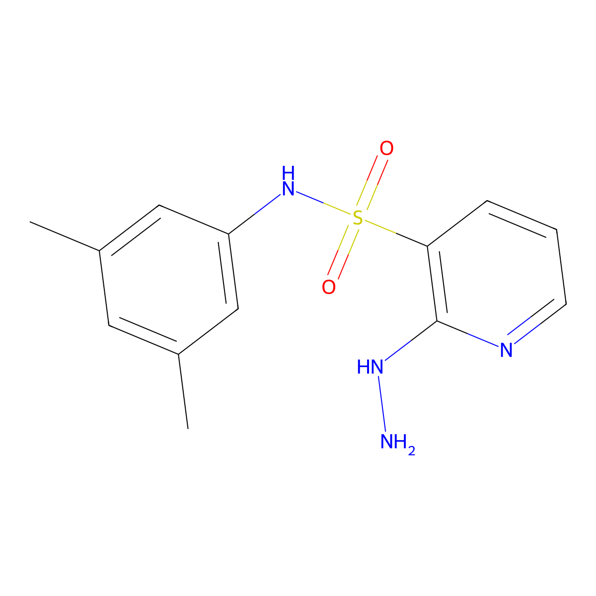 N-(3,5-Dimethylphenyl)-2-hydrazinopyridine-3-sulfonamide molecular structure, CAS 1155080-19-5