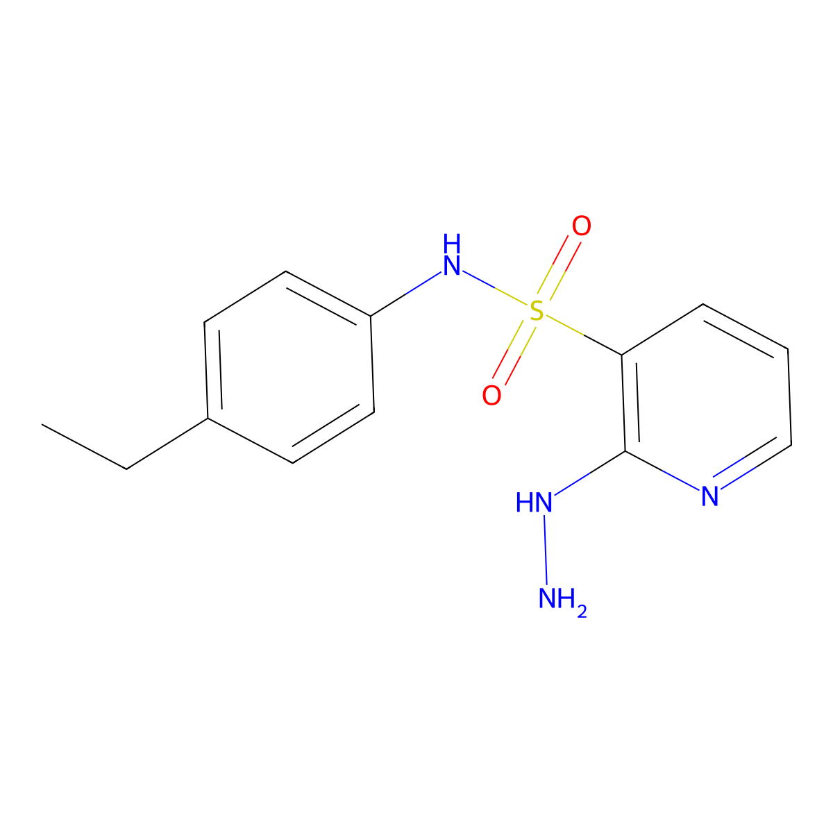N-(4-ethylphenyl)-2-hydrazinopyridine-3-sulfonamide molecular structure, CAS 1155080-47-9