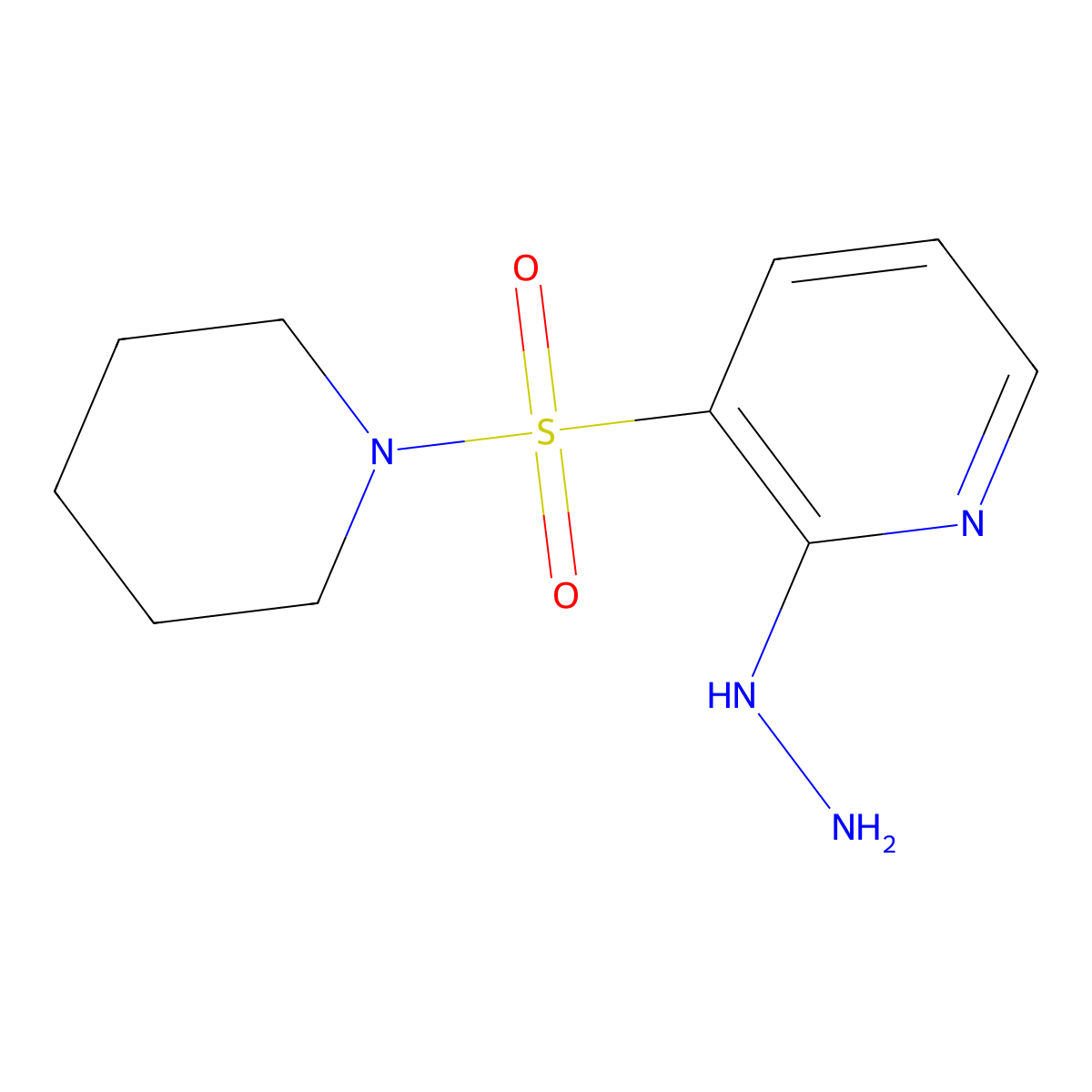 2-Hydrazino-3-(piperidin-1-ylsulfonyl)pyridine molecular structure, CAS 1155081-56-3