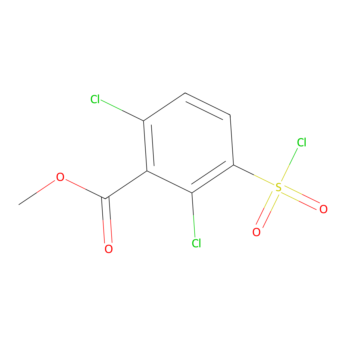Methyl 2,6-dichloro-3-(chlorosulfonyl)benzoate molecular structure, CAS 1155083-74-1