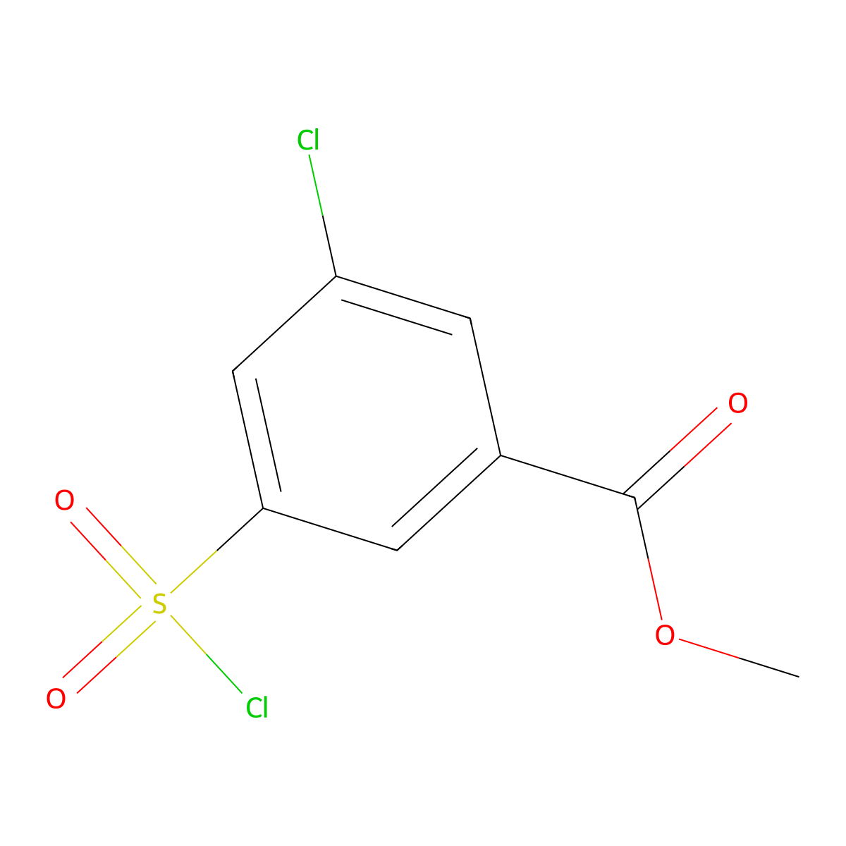 Methyl 3-chloro-5-(chlorosulfonyl)benzoate molecular structure, CAS 1155083-83-2