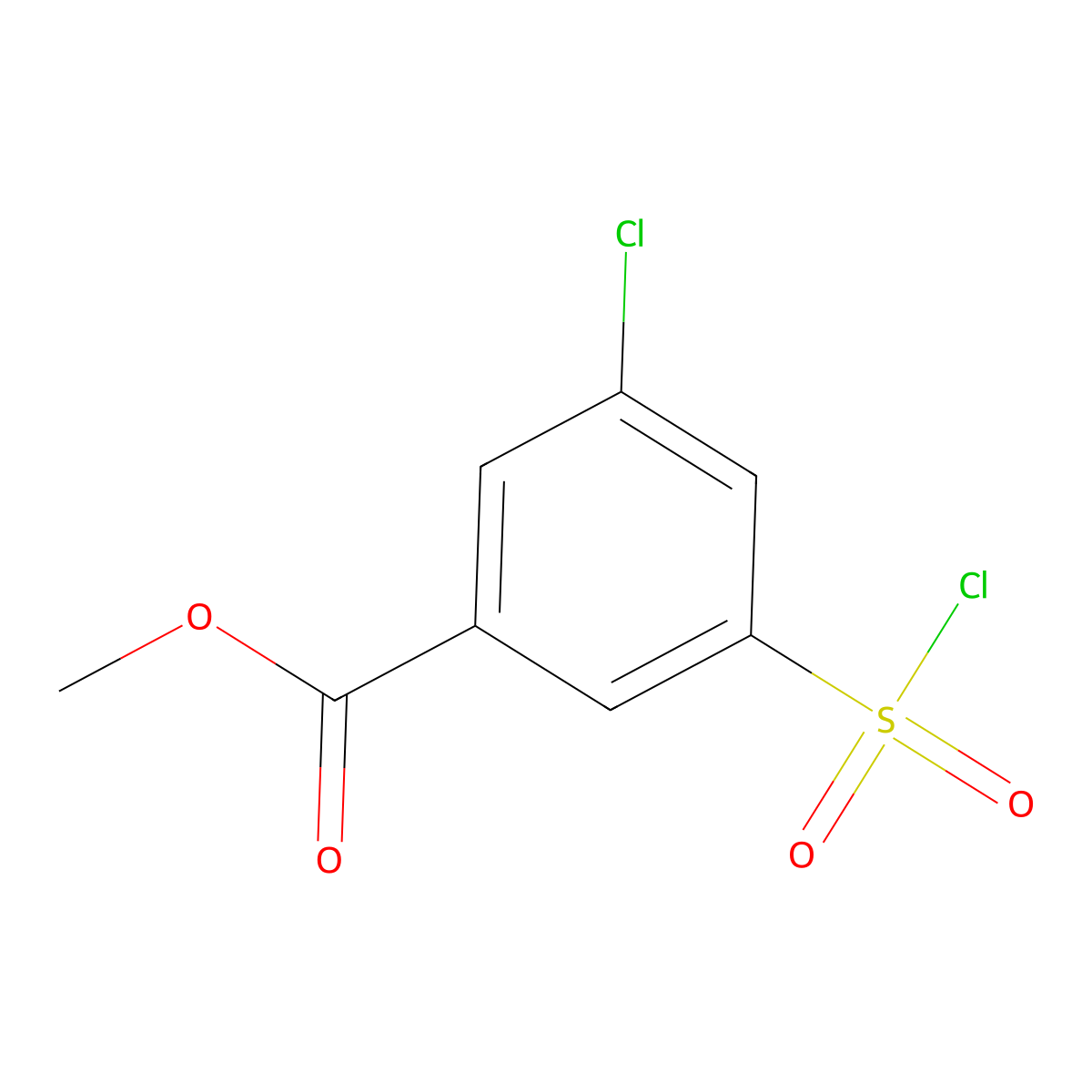 Methyl 3-chloro-5-(chlorosulfonyl)benzoate molecular structure, CAS 1155083-83-2