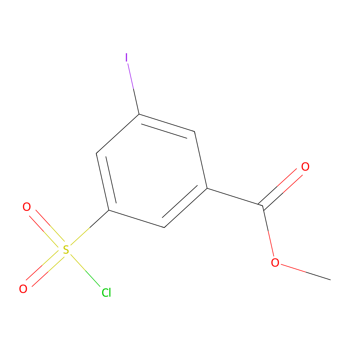 Methyl 3-(chlorosulfonyl)-5-iodobenzoate molecular structure, CAS 1155083-86-5