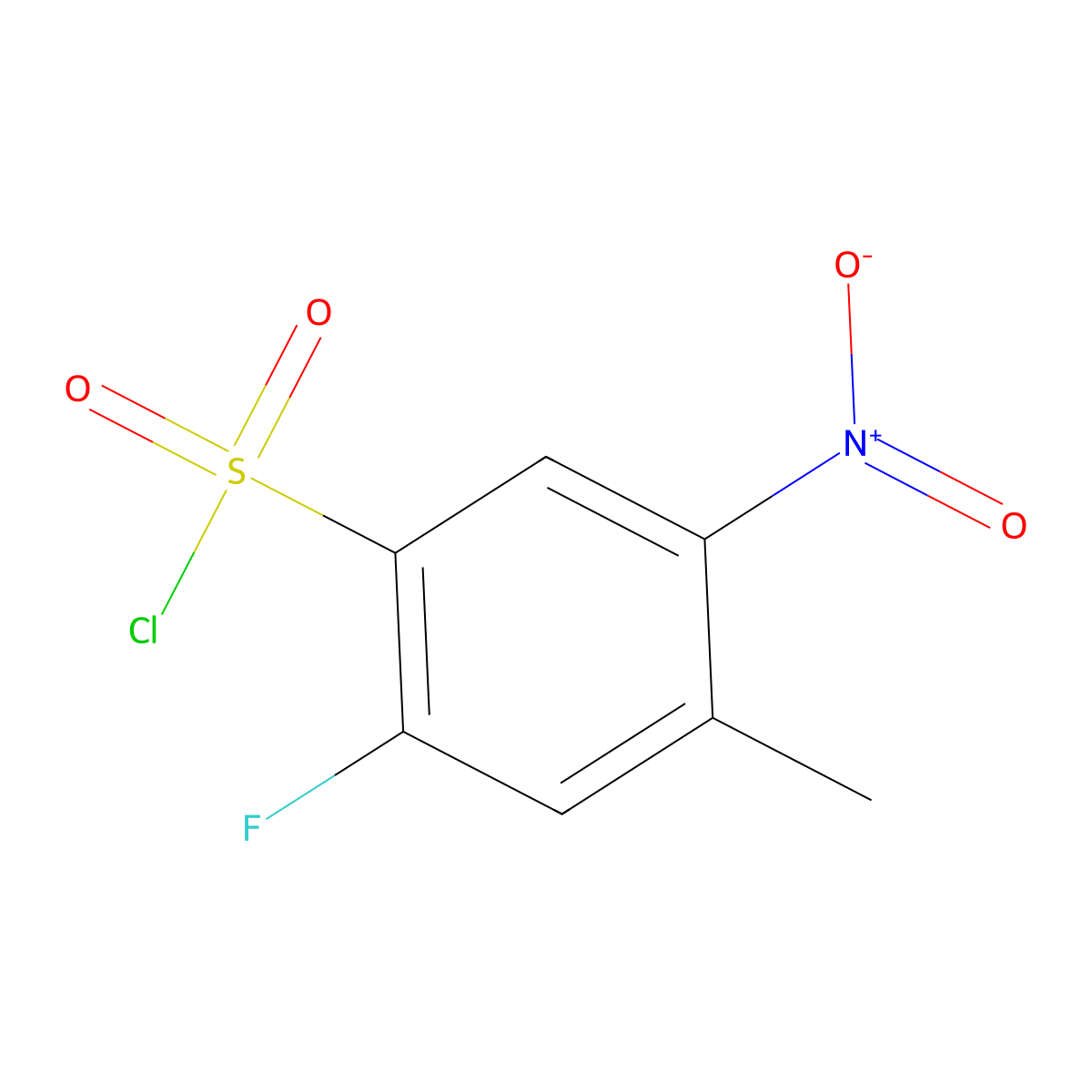 2-Fluoro-4-methyl-5-nitrobenzene-1-sulfonyl chloride molecular structure, CAS 1155084-24-4