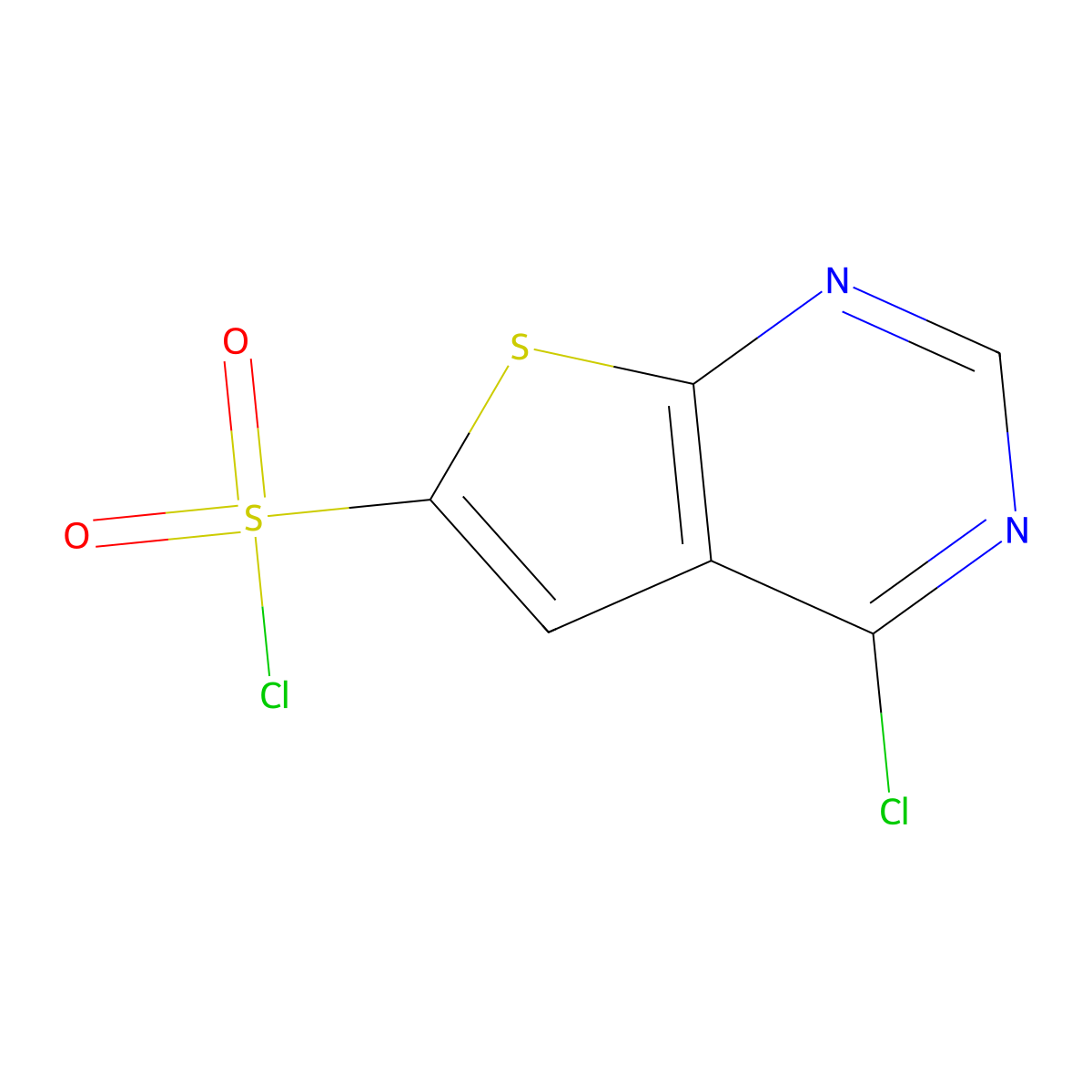 4-Chlorothieno[2,3-d]pyrimidine-6-sulfonyl chloride molecular structure, CAS 1155084-27-7