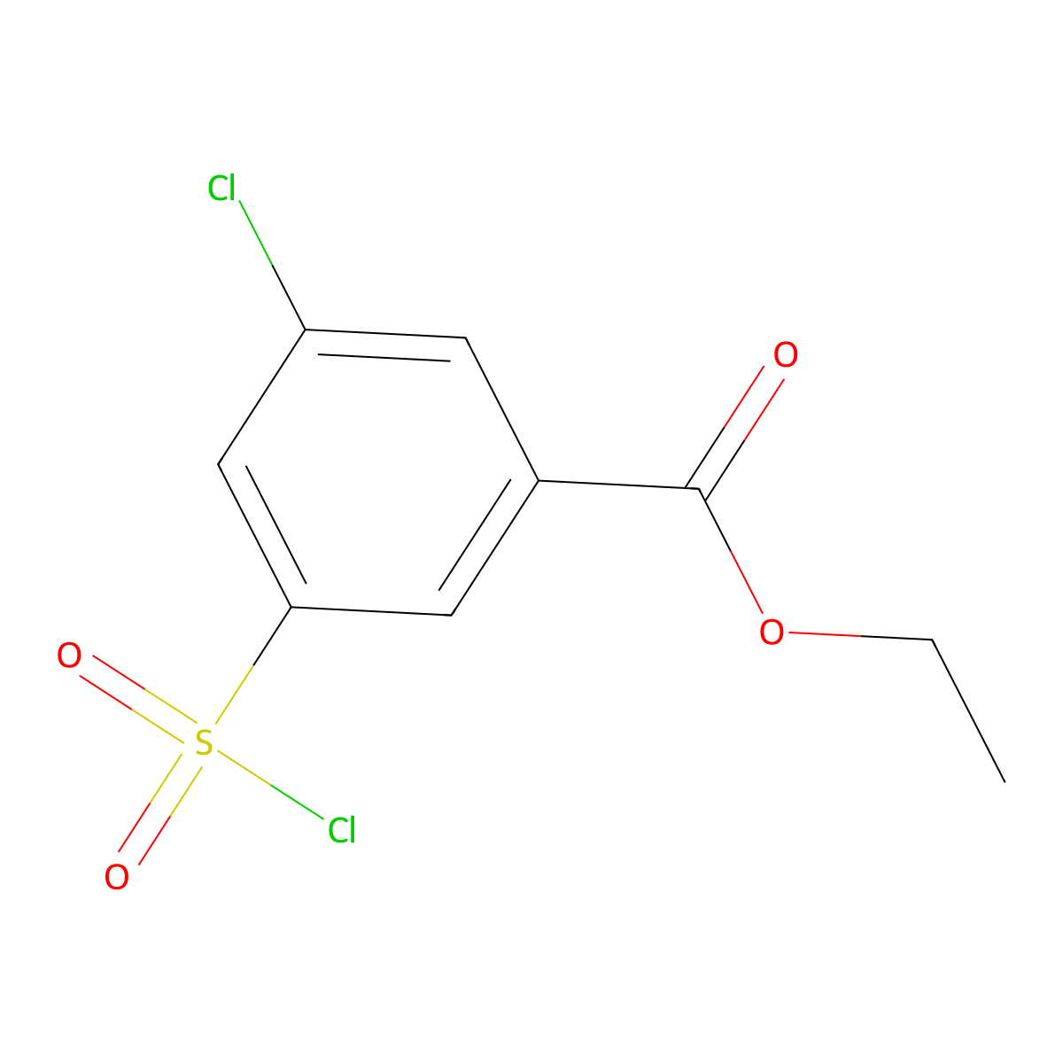 Ethyl 3-chloro-5-(chlorosulfonyl)benzoate molecular structure, CAS 1155084-48-2