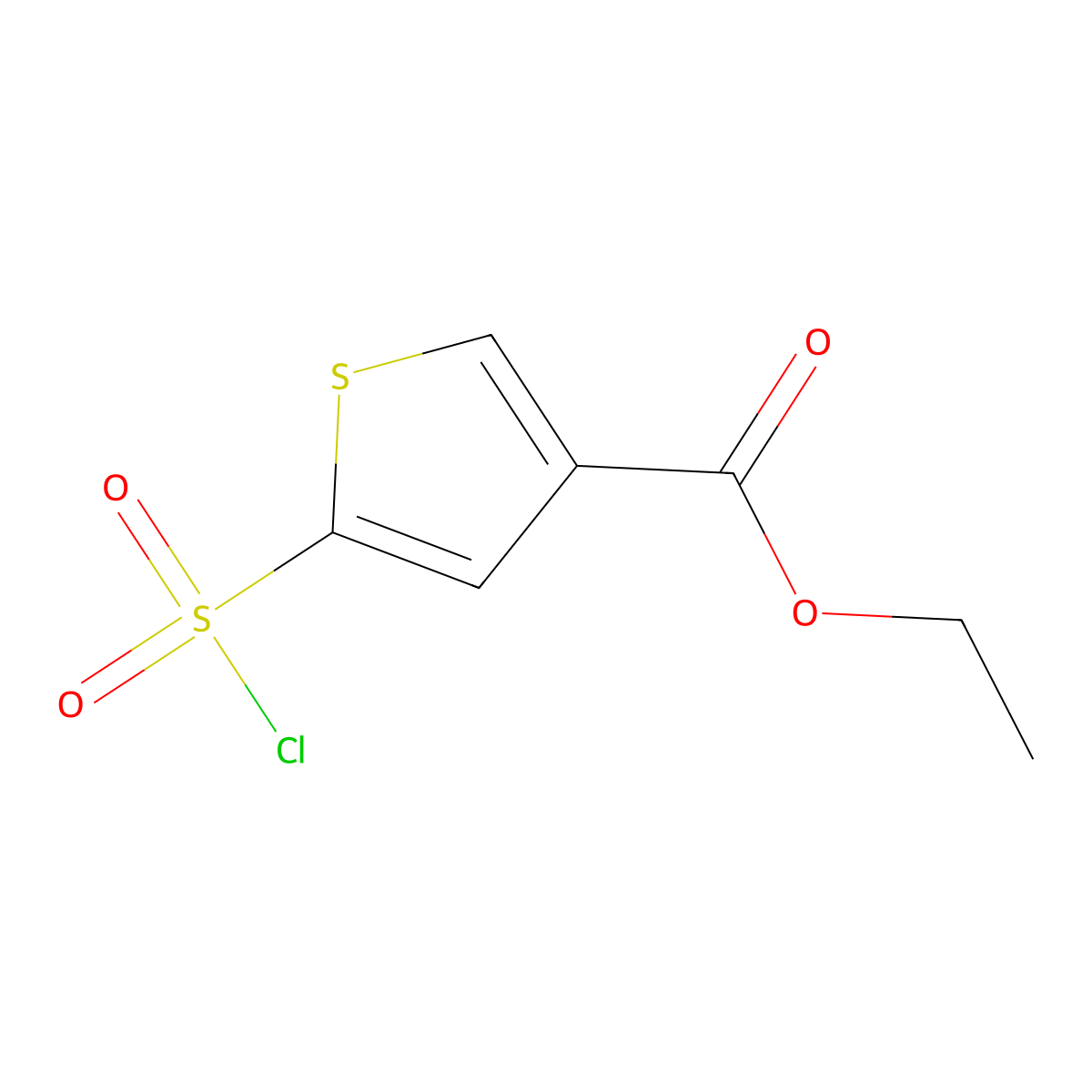 Ethyl 5-(chlorosulfonyl)thiophene-3-carboxylate molecular structure, CAS 1155084-57-3