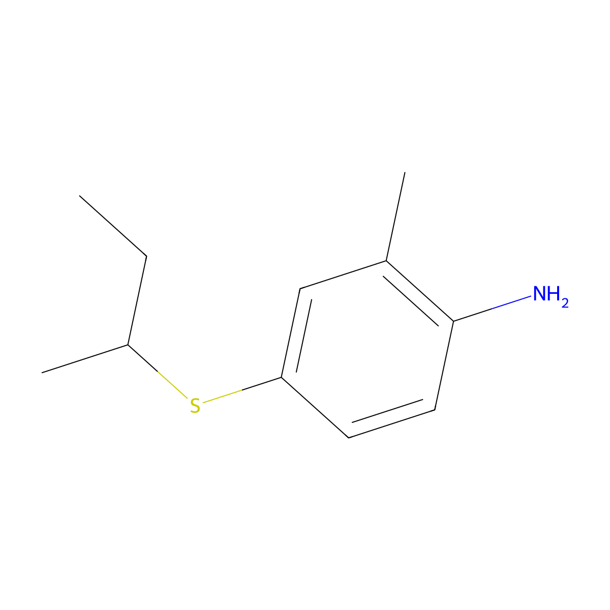4-(Butan-2-ylsulfanyl)-2-methylaniline molecular structure, CAS 1155084-80-2