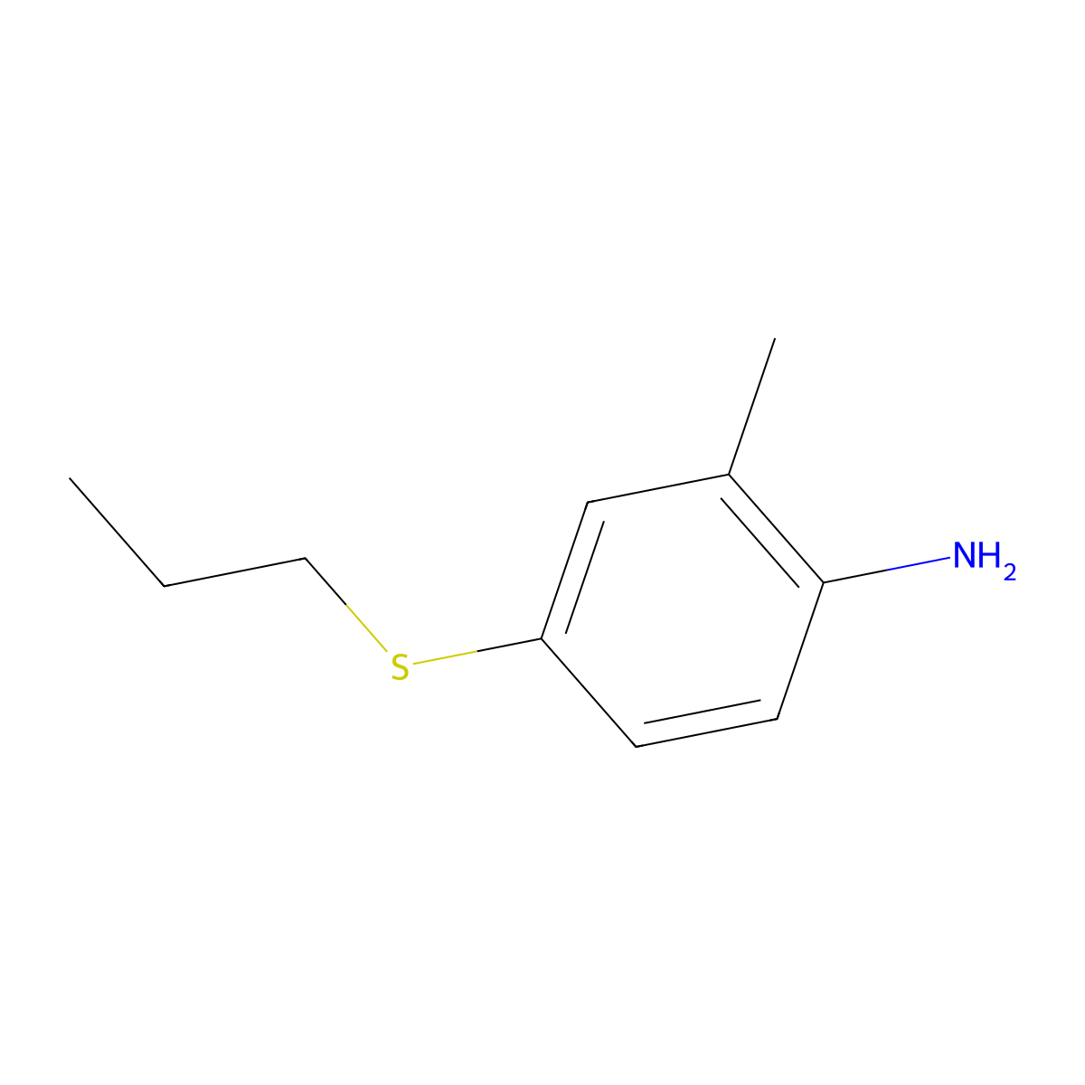 Benzenamine, 2-methyl-4-(propylthio)- molecular structure, CAS 1155084-81-3