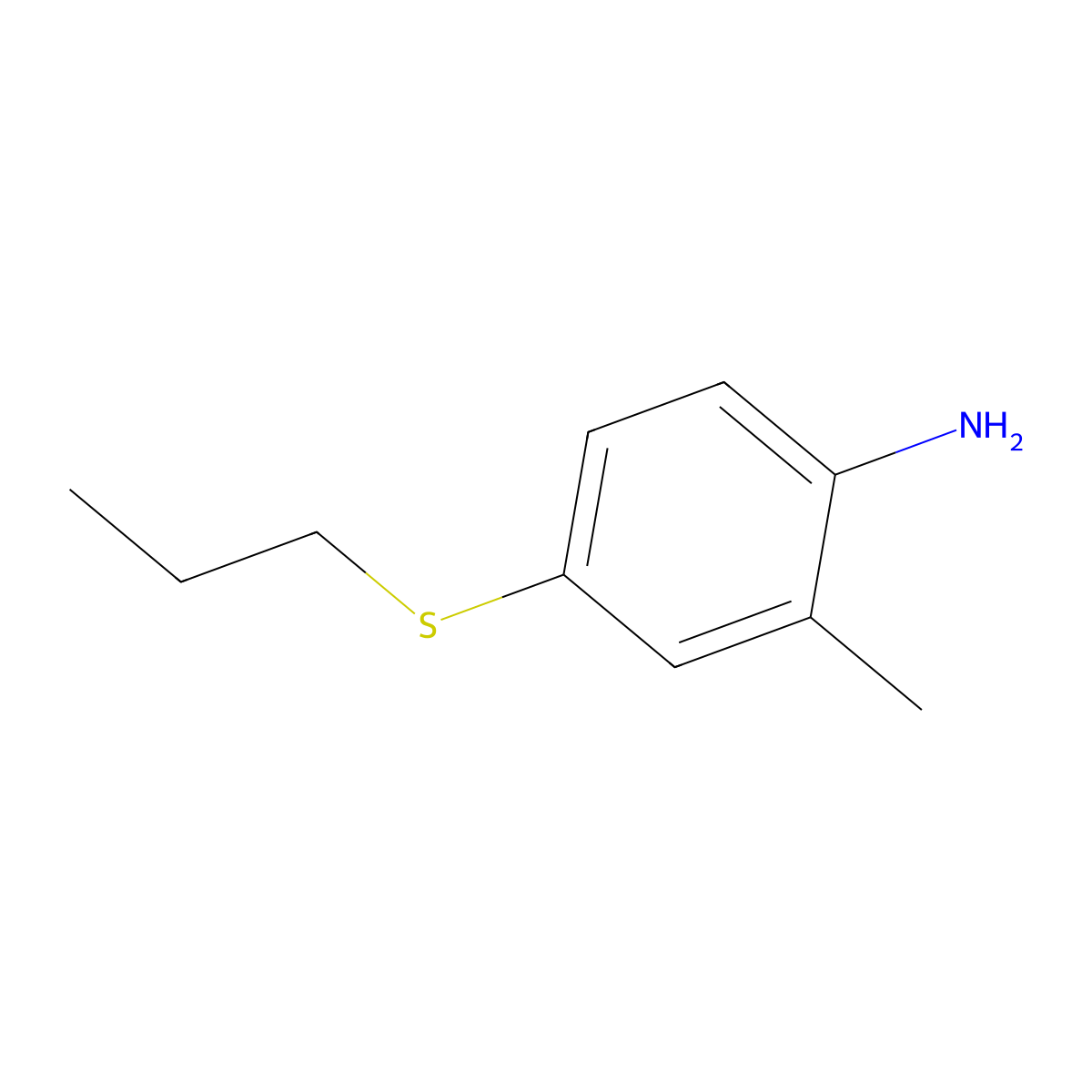 Benzenamine, 2-methyl-4-(propylthio)- molecular structure, CAS 1155084-81-3
