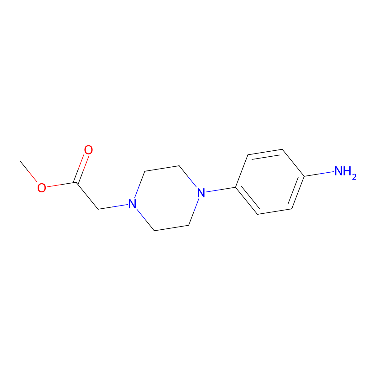 Methyl 2-[4-(4-aminophenyl)piperazin-1-yl]acetate molecular structure, CAS 1155085-67-8