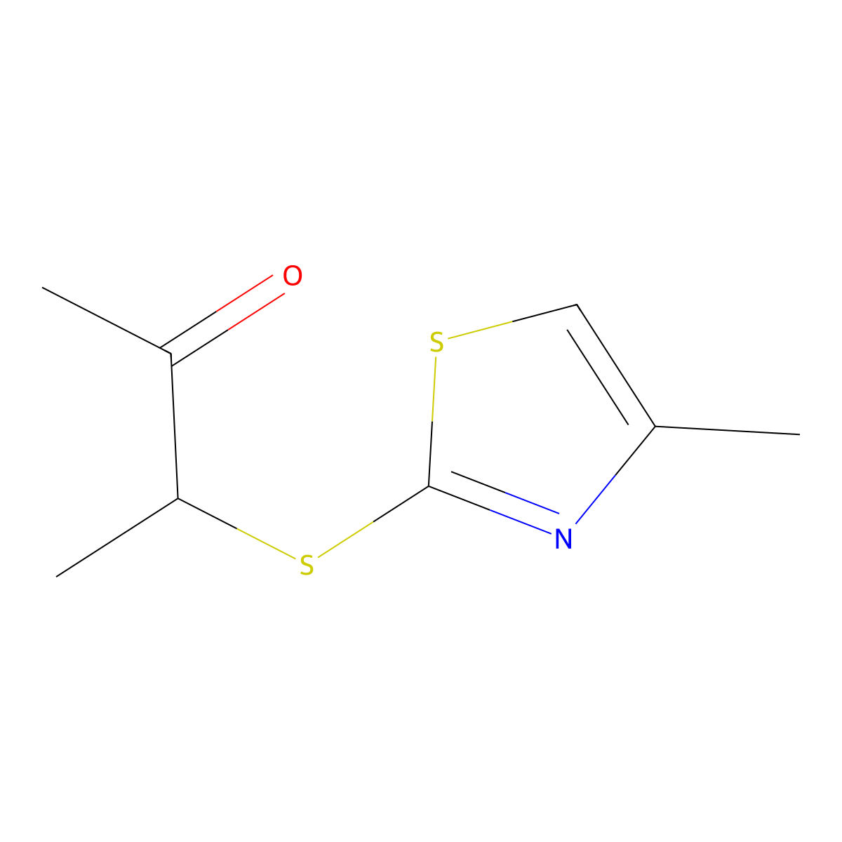 3-[(4-Methyl-1,3-thiazol-2-yl)sulfanyl]butan-2-one molecular structure, CAS 1155086-26-2