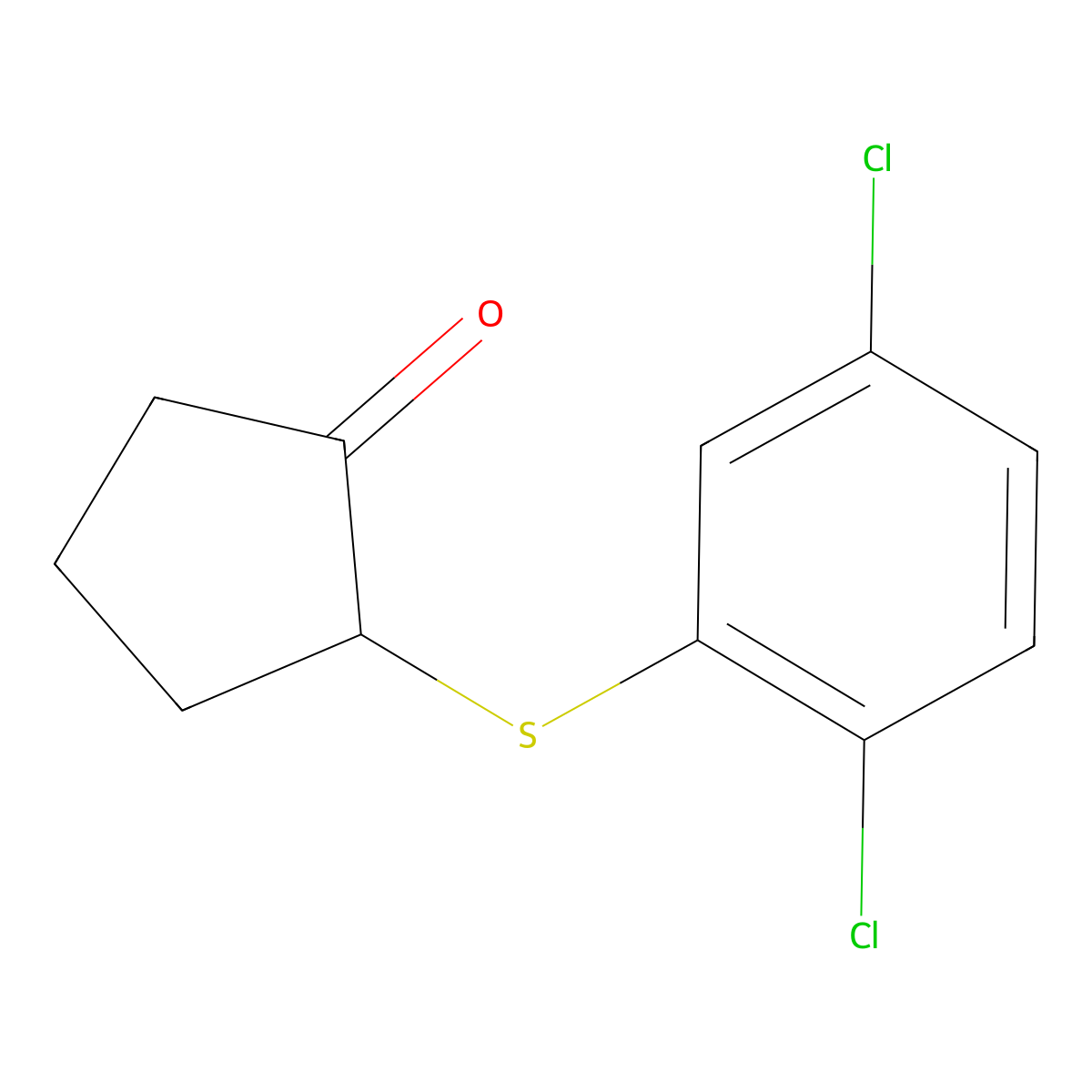 2-[(2,5-Dichlorophenyl)sulfanyl]cyclopentan-1-one molecular structure, CAS 1155086-99-9